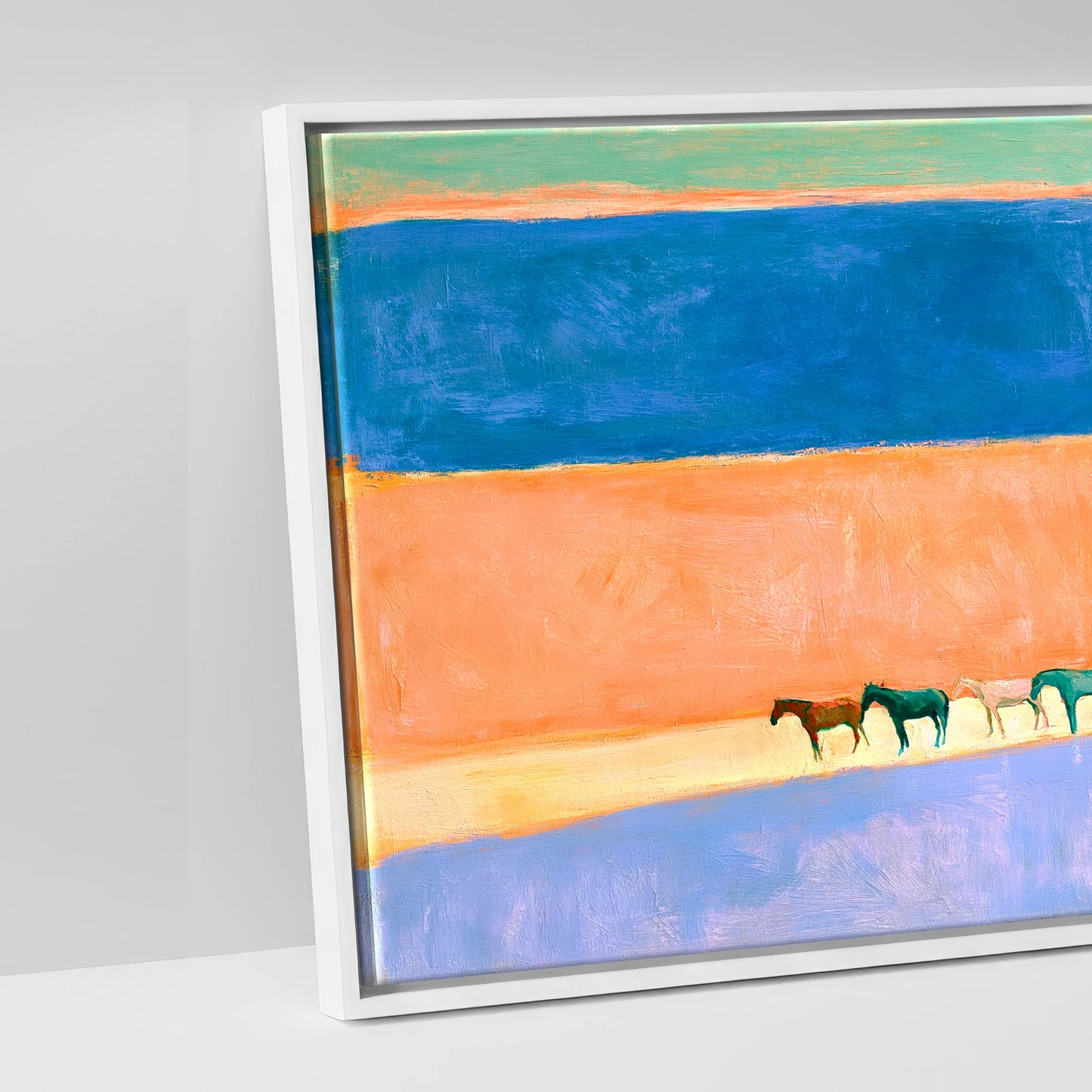 The Painted Horizon - artwork detail in a white float frame