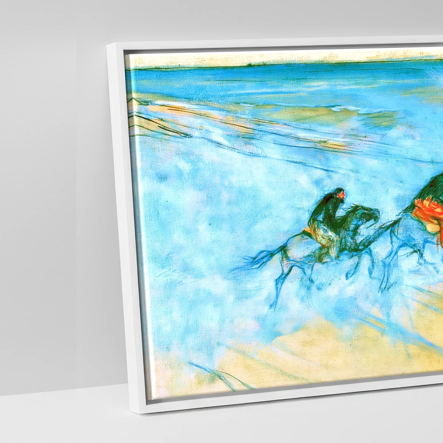 Racing the Tide - artwork detail in a white float frame