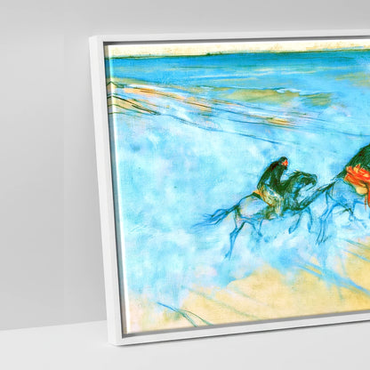 Racing the Tide - artwork detail in a white float frame