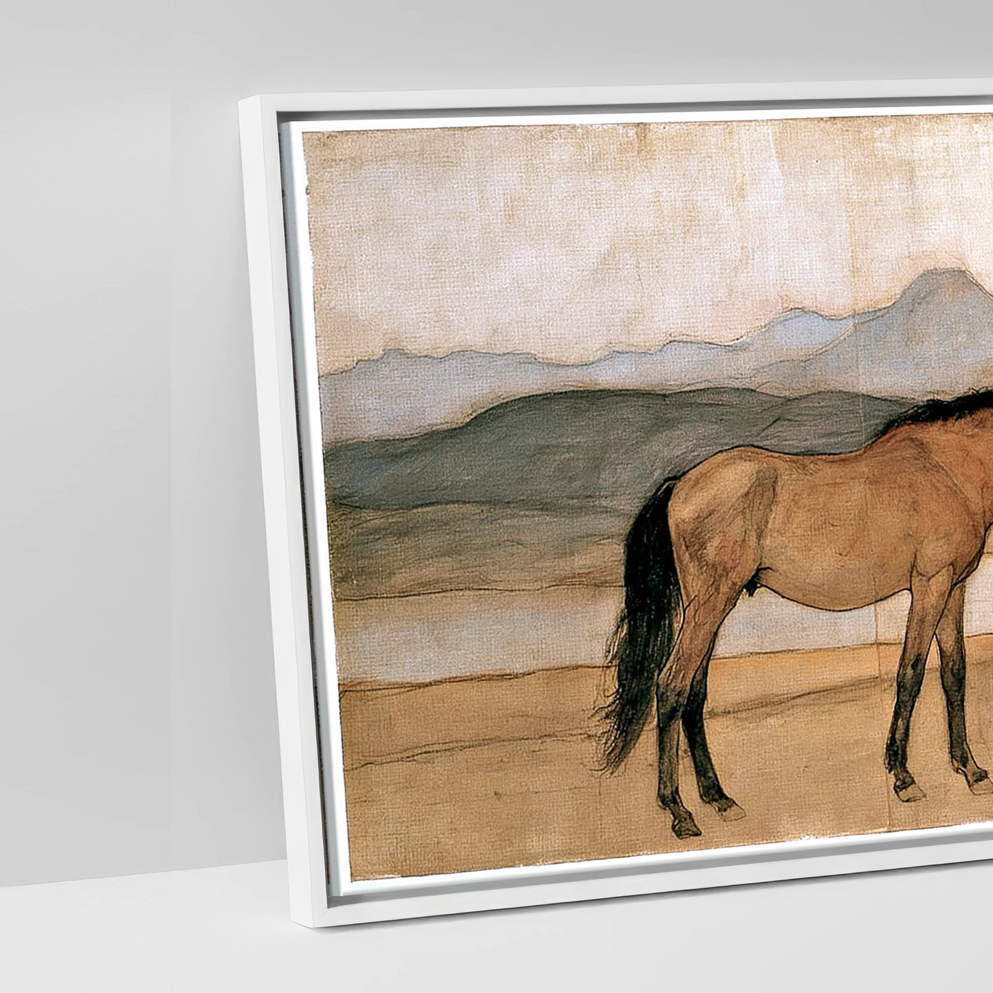 Whispers of the Herd - artwork detail in a white float frame