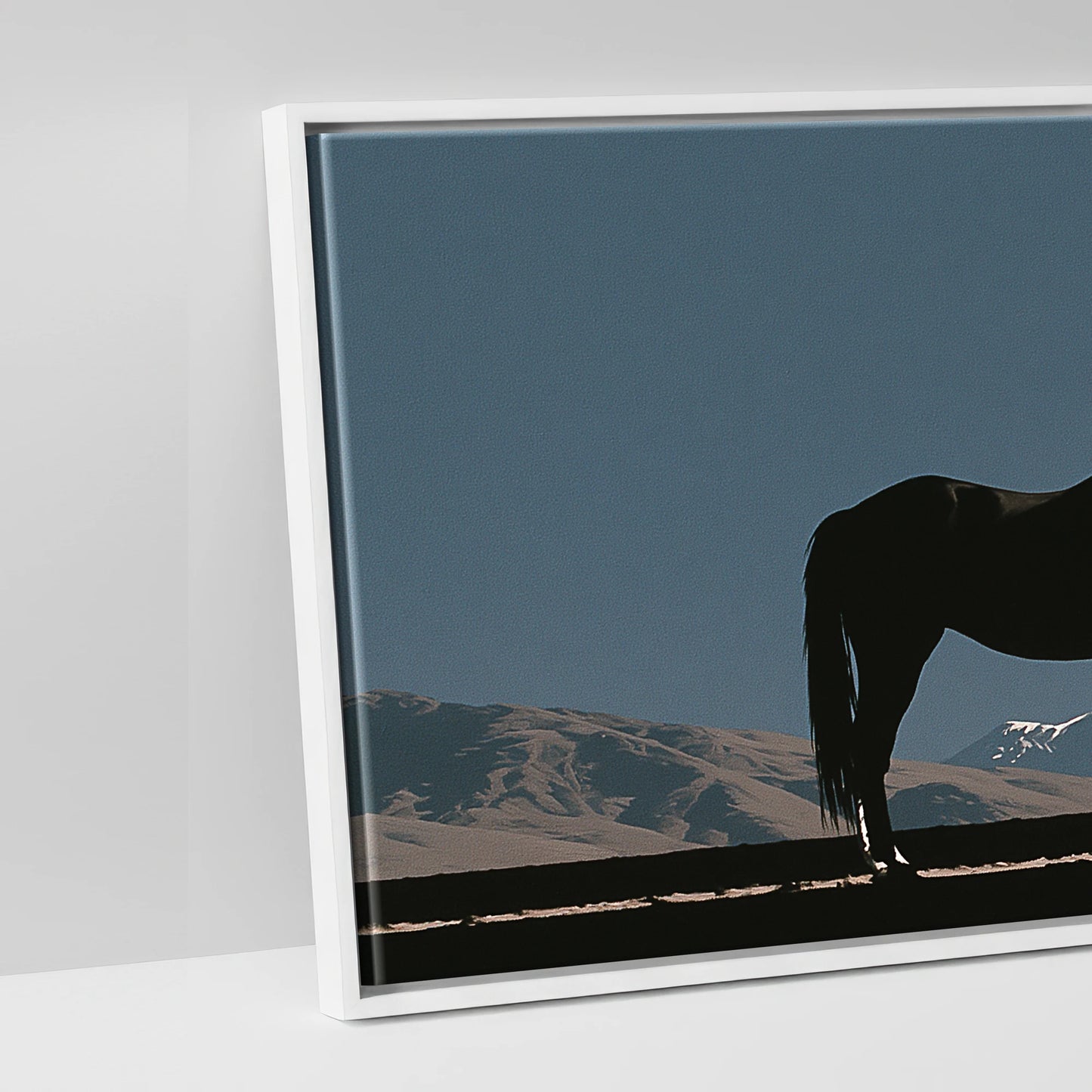Summit Silhouette - artwork detail in a white float frame