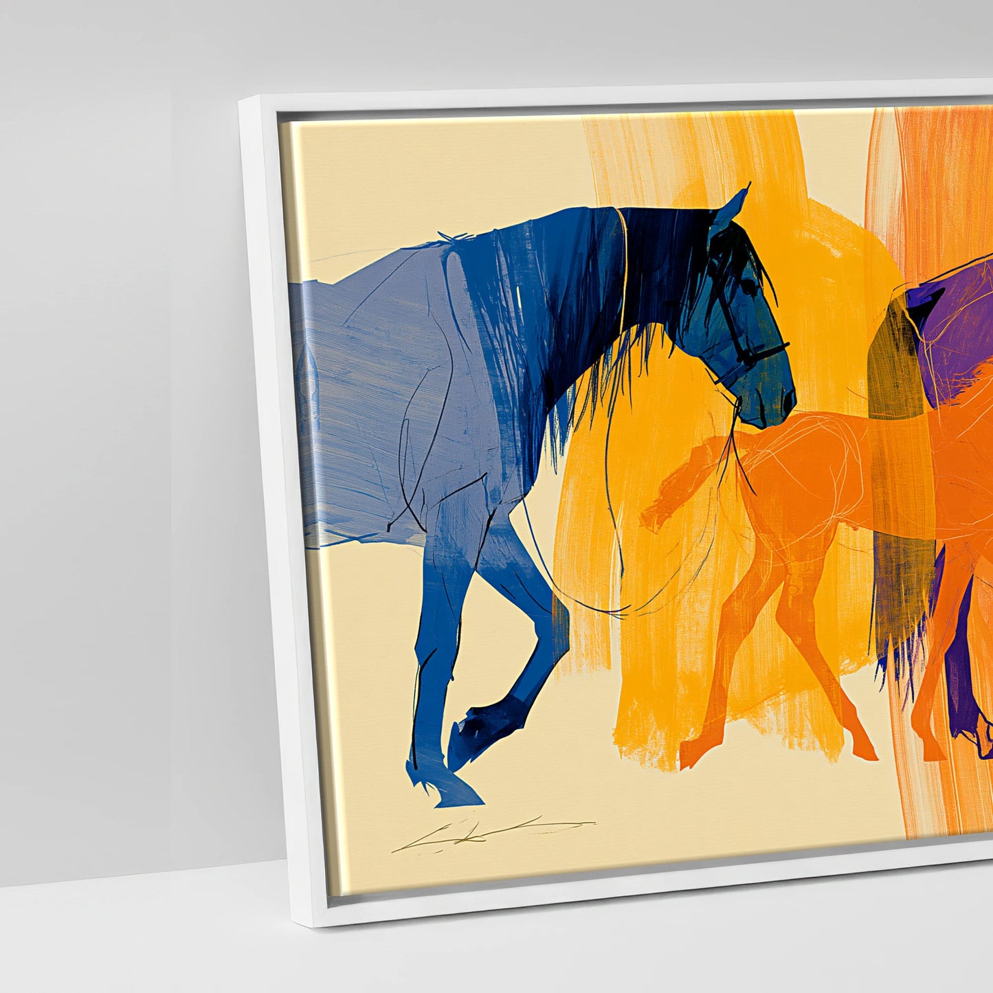Vibrant Generations - artwork detail in a white float frame