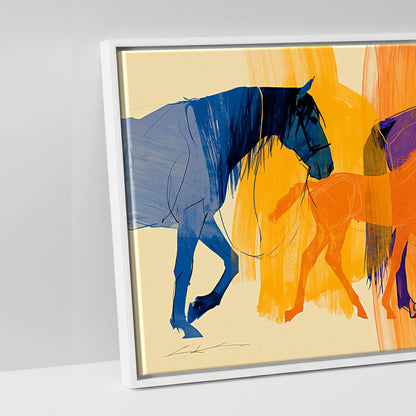 Vibrant Generations - artwork detail in a white float frame