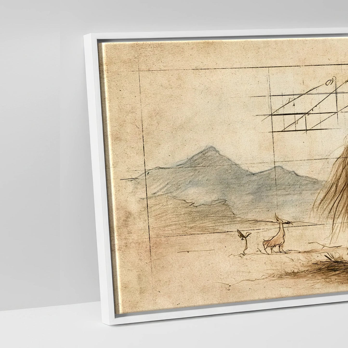 Classical Equine Study - artwork detail in a white float frame