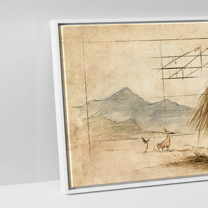 Classical Equine Study - artwork detail in a white float frame