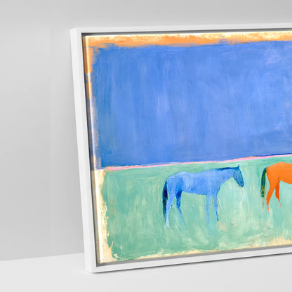 Painted Beach Lineup - artwork detail in a white float frame