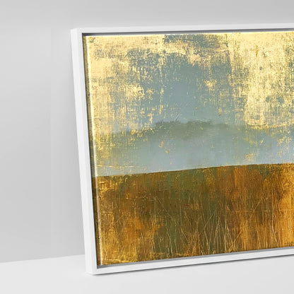 Gilded Horizon - artwork detail in a white float frame