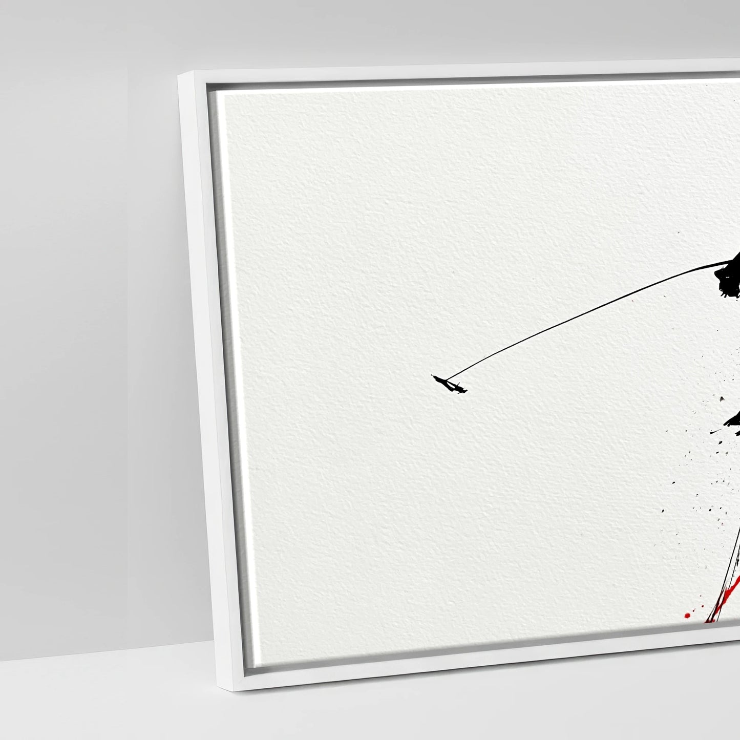 Crimson Polo Pursuit - artwork detail in a white float frame
