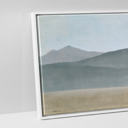 Stoic Grey in Slate - artwork detail in a white float frame