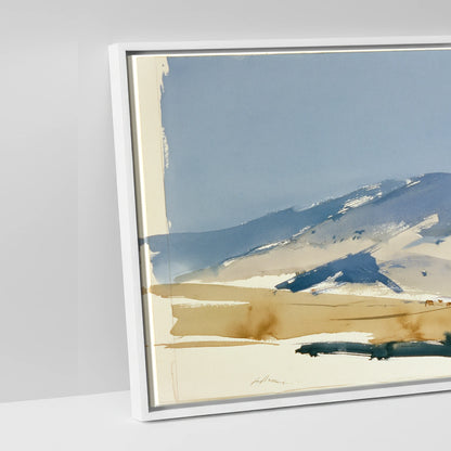 Stillness on the Range - artwork detail in a white float frame