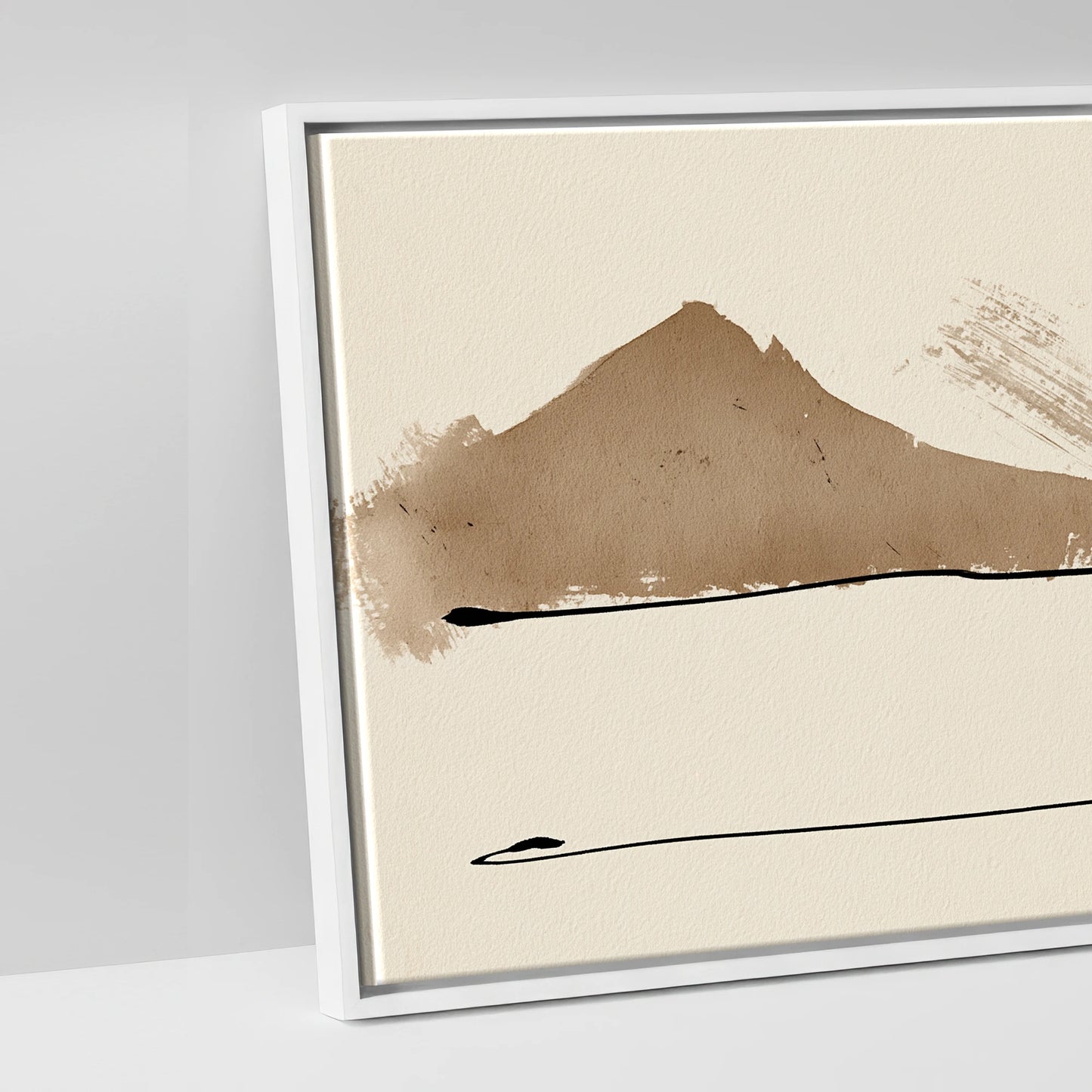 Silent Equine Horizon - artwork detail in a white float frame