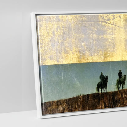 The Gilded Ridge - artwork detail in a white float frame