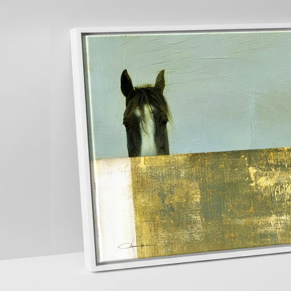 Quiet Observers - artwork detail in a white float frame