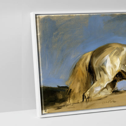 Wild Mountain Gallop - artwork detail in a white float frame