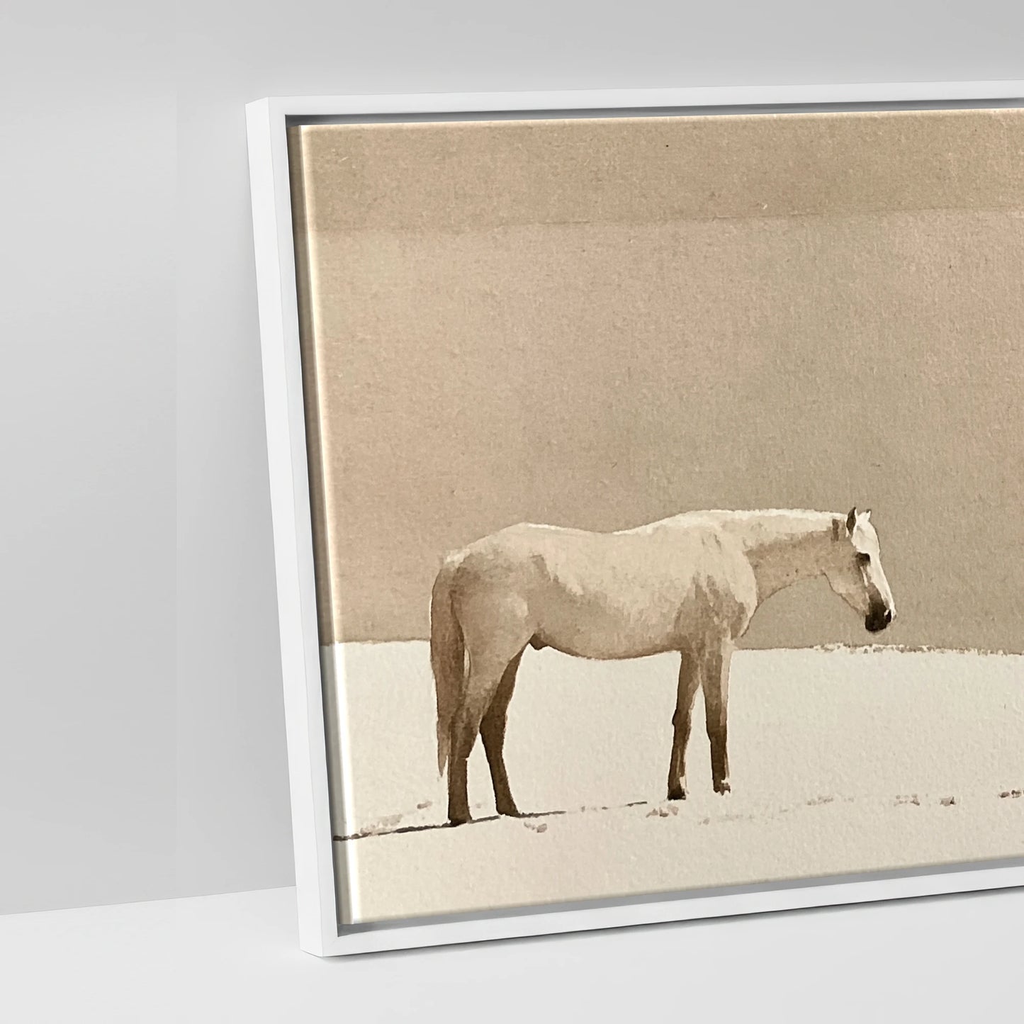 The Quiet Divide - artwork detail in a white float frame