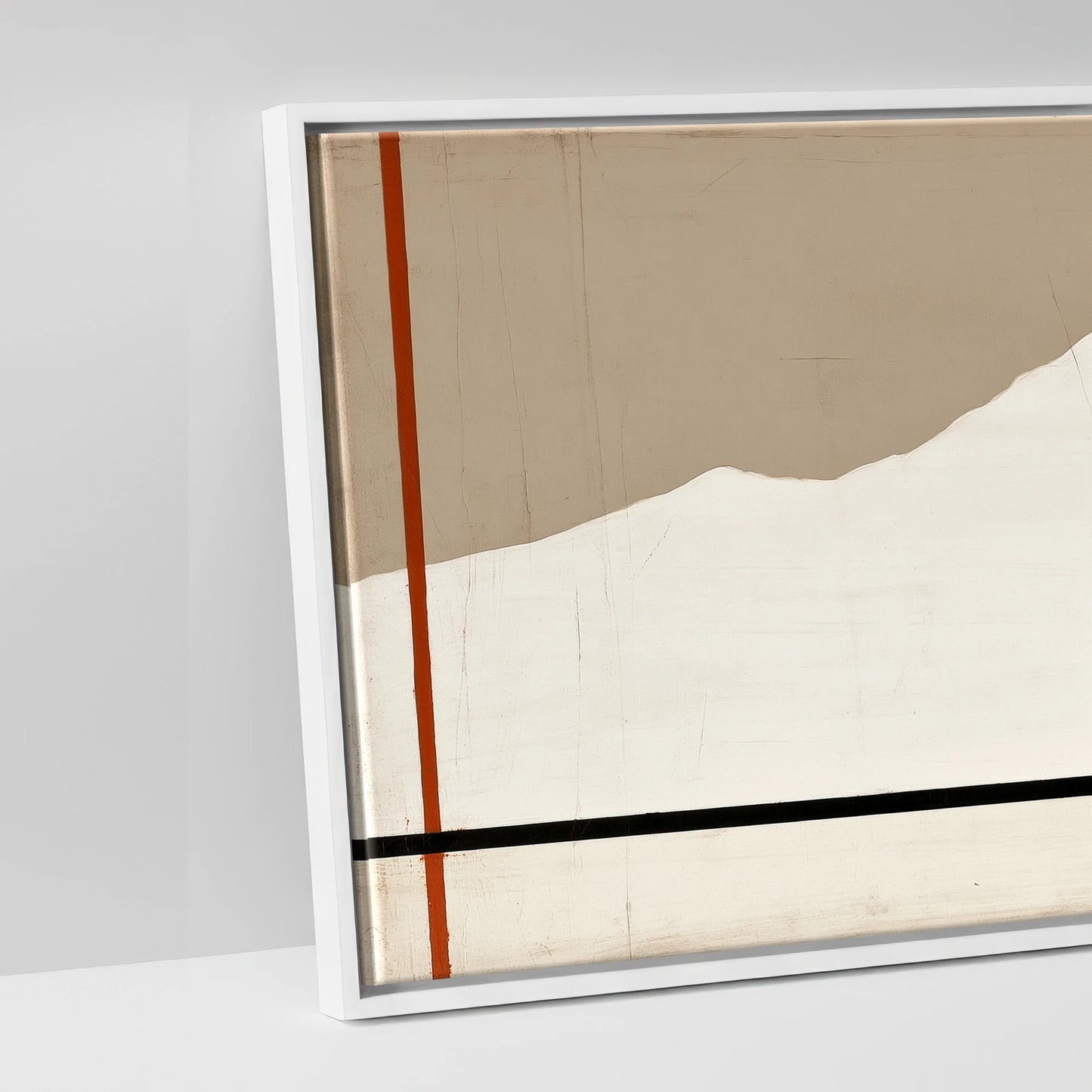 The Minimalist Pasture - artwork detail in a white float frame