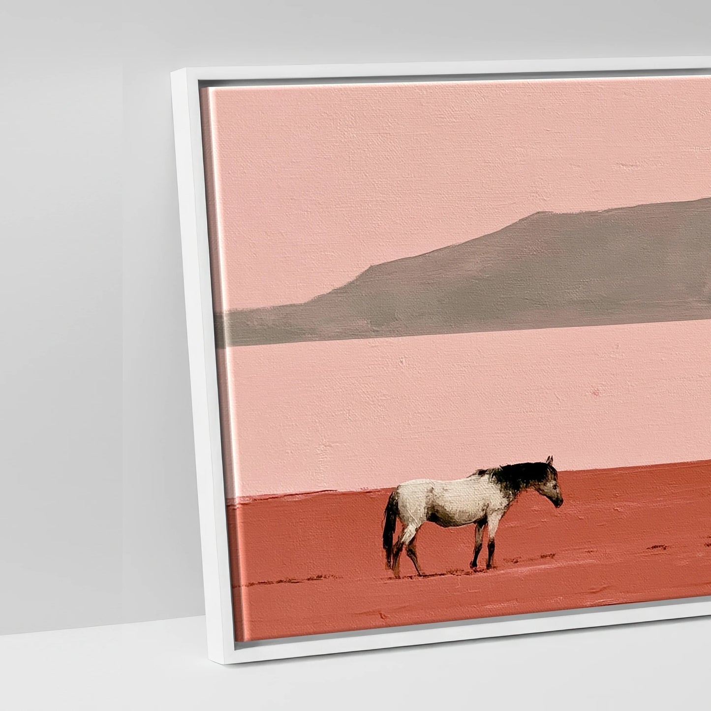 Terracotta Horizon - artwork detail in a white float frame