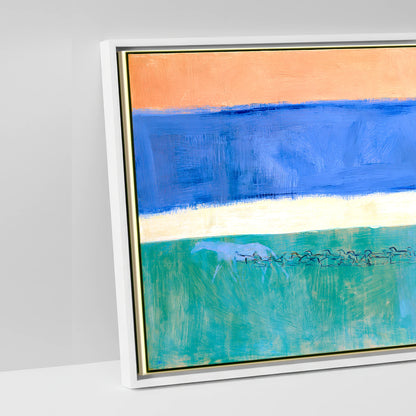 Across the Painted Tide - artwork detail in a white float frame