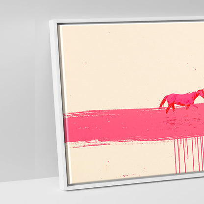 Vivid Magenta Horizon - artwork detail in a white float frame