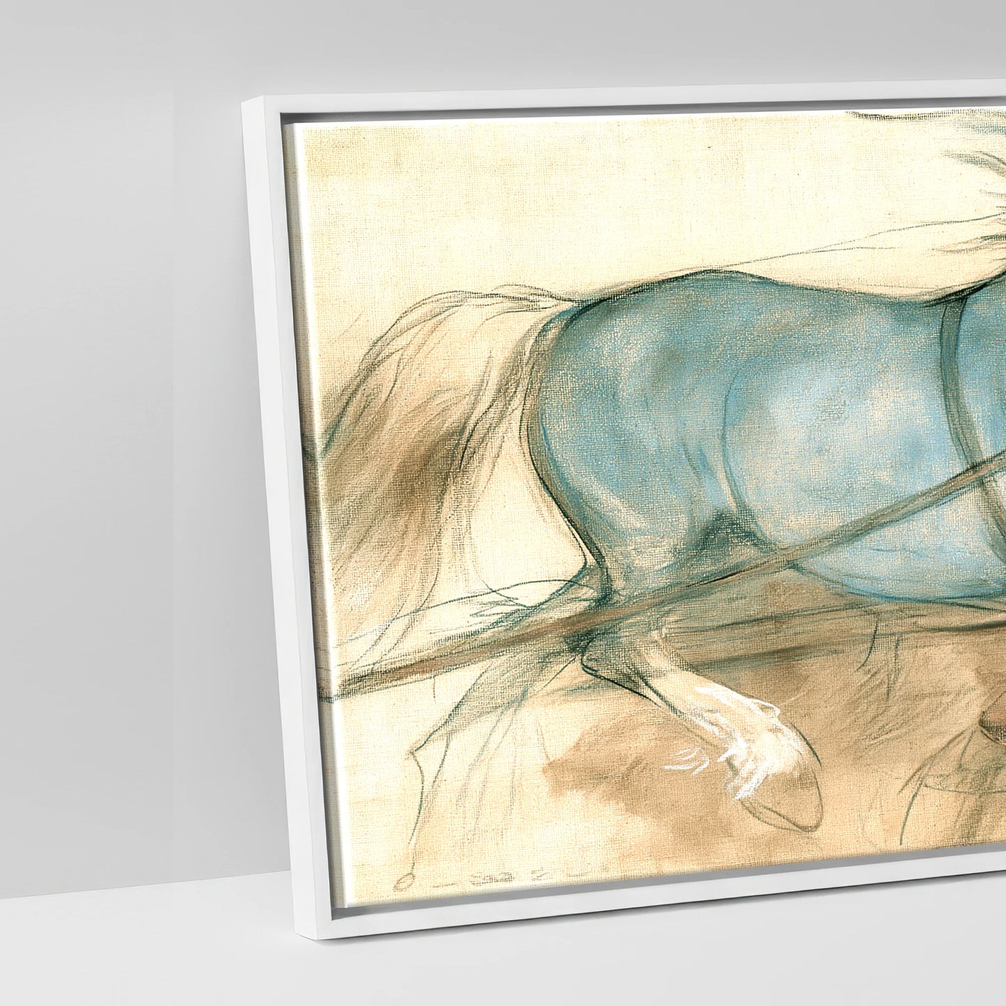 The Blue Draught Team - artwork detail in a white float frame