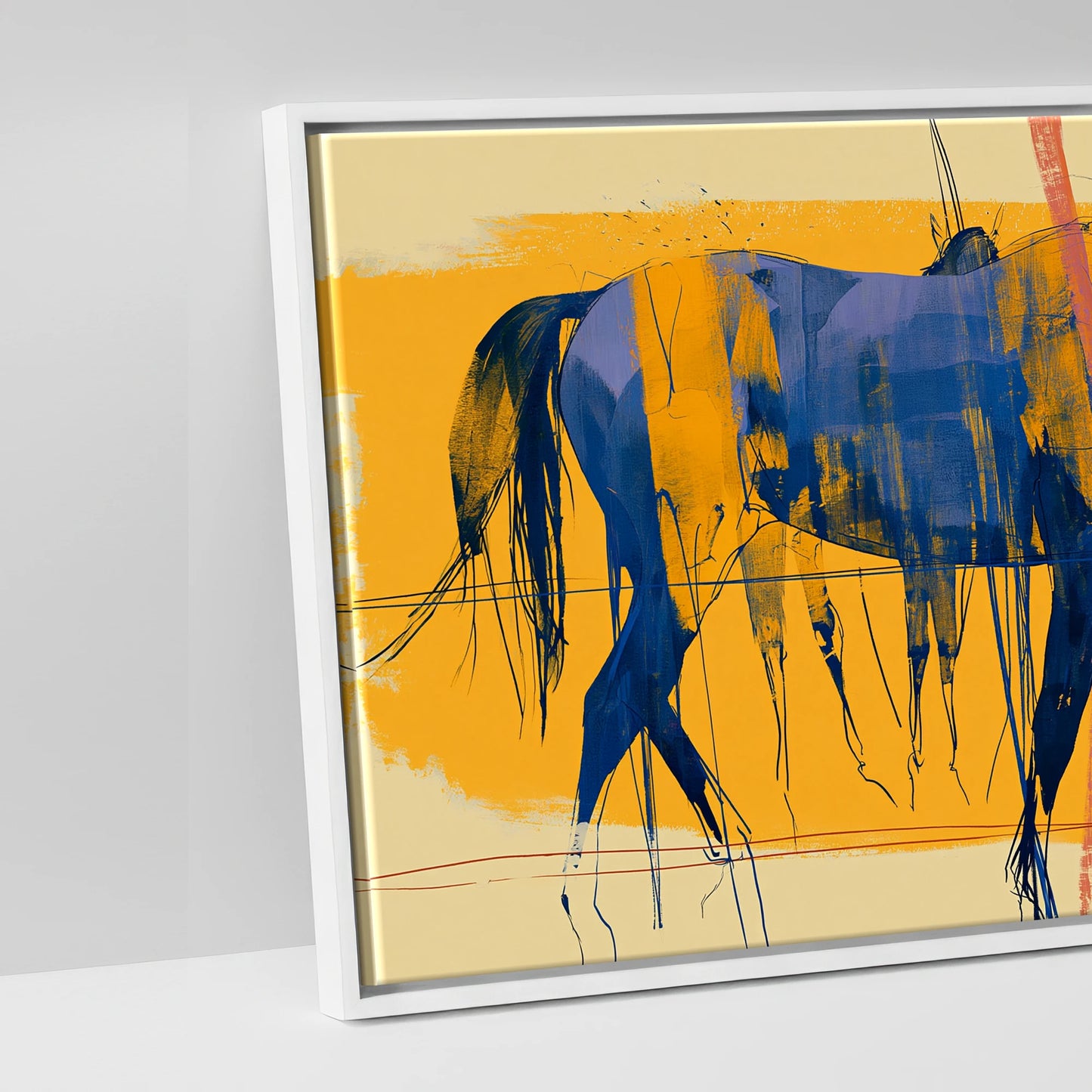 Cobalt Stride Sequence - artwork detail in a white float frame