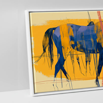 Cobalt Stride Sequence - artwork detail in a white float frame