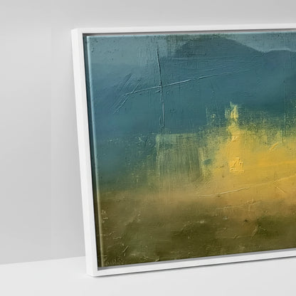 Echoes in Gold - artwork detail in a white float frame