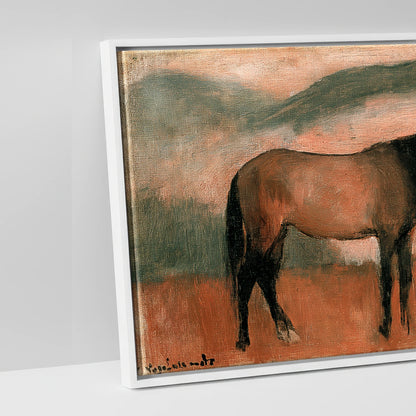 Terracotta Horizon - artwork detail in a white float frame