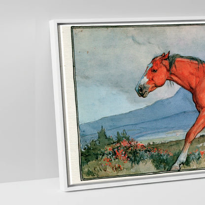 Mountain Wanderer - artwork detail in a white float frame