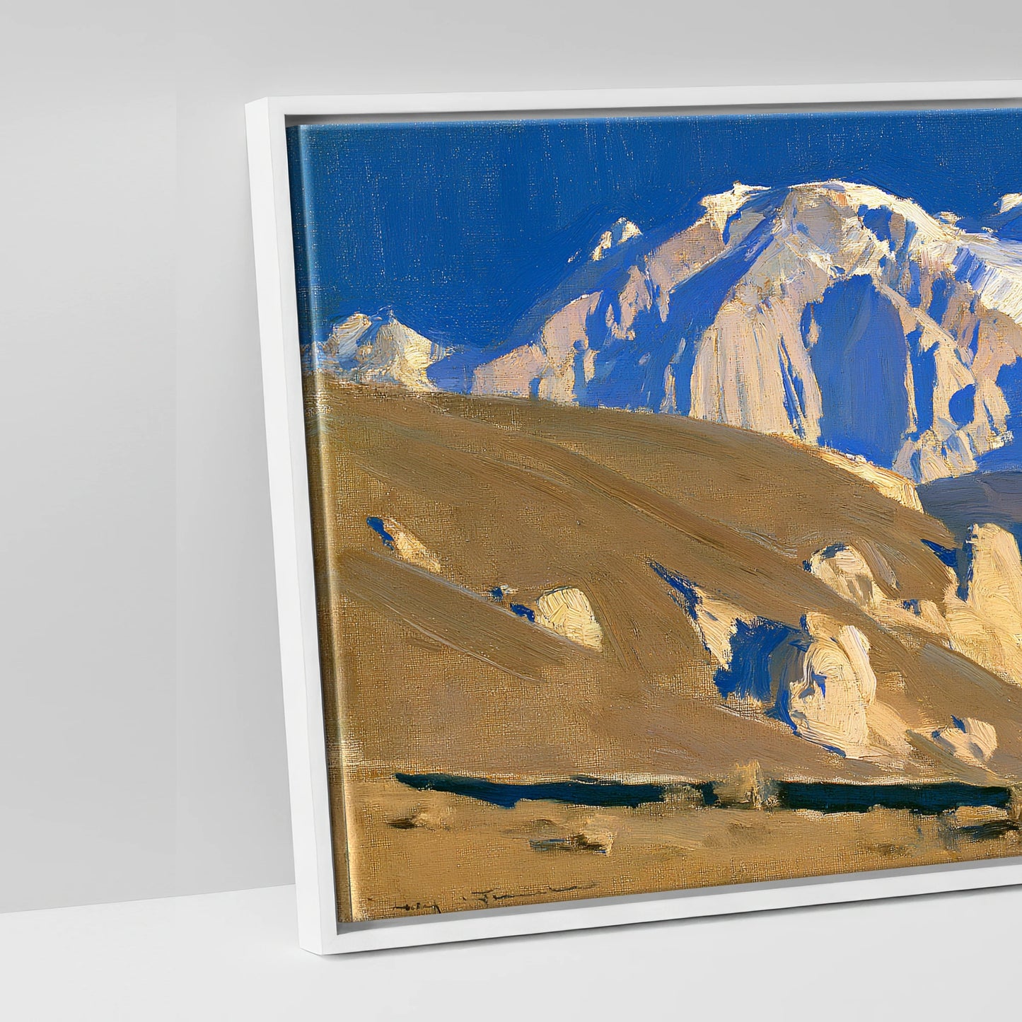Sunlit Ridge - artwork detail in a white float frame