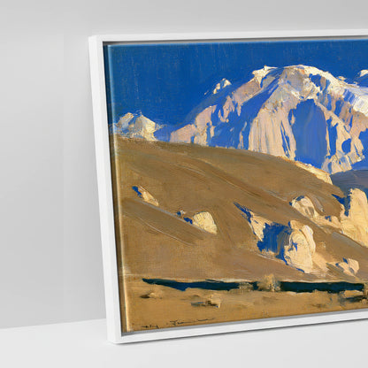 Sunlit Ridge - artwork detail in a white float frame