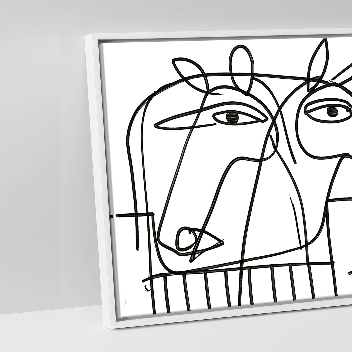 Linear Yard - artwork detail in a white float frame