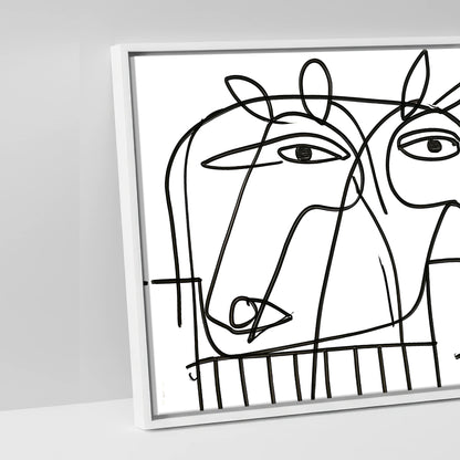 Linear Yard - artwork detail in a white float frame