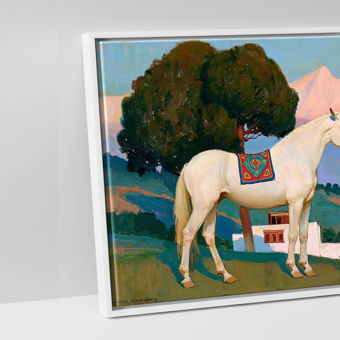 Valley of Dreams - artwork detail in a white float frame