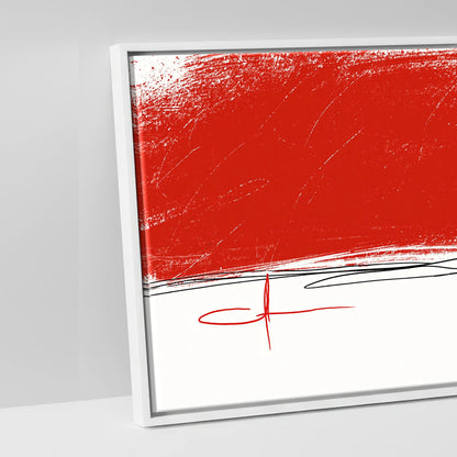 Crimson Horizon Herd - artwork detail in a white float frame