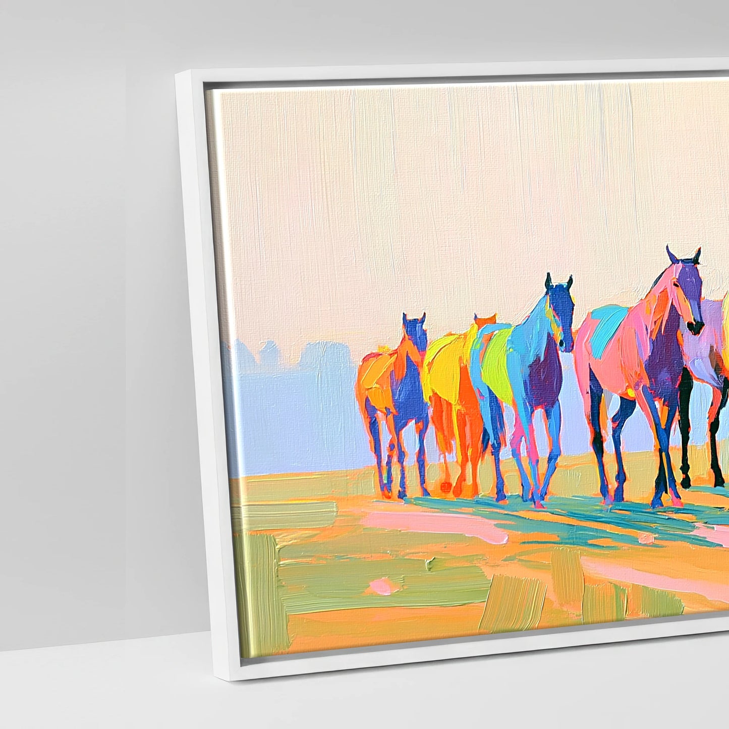 Vibrant Racing String - artwork detail in a white float frame