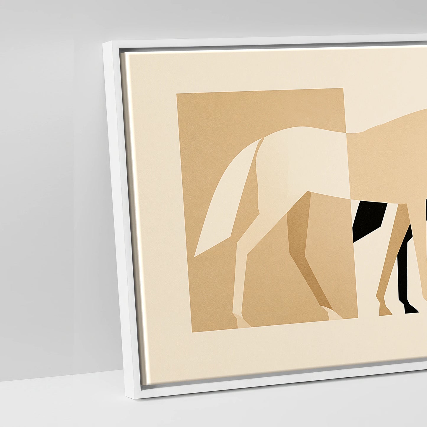 Modernist Herd - artwork detail in a white float frame