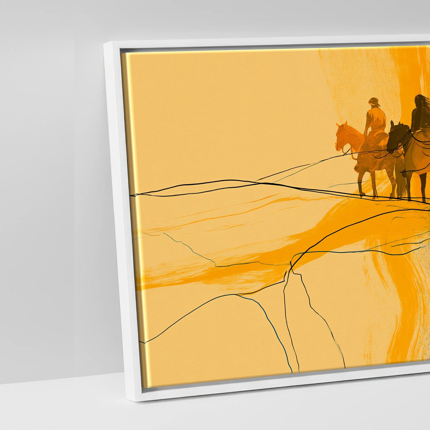 Vivid Horizon - artwork detail in a white float frame
