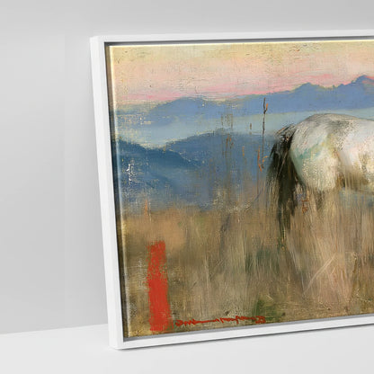 High Country Dawn - artwork detail in a white float frame