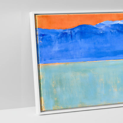 Terracotta Sky Solitude - artwork detail in a white float frame