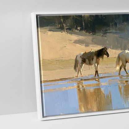 Sunlit Shallows - artwork detail in a white float frame