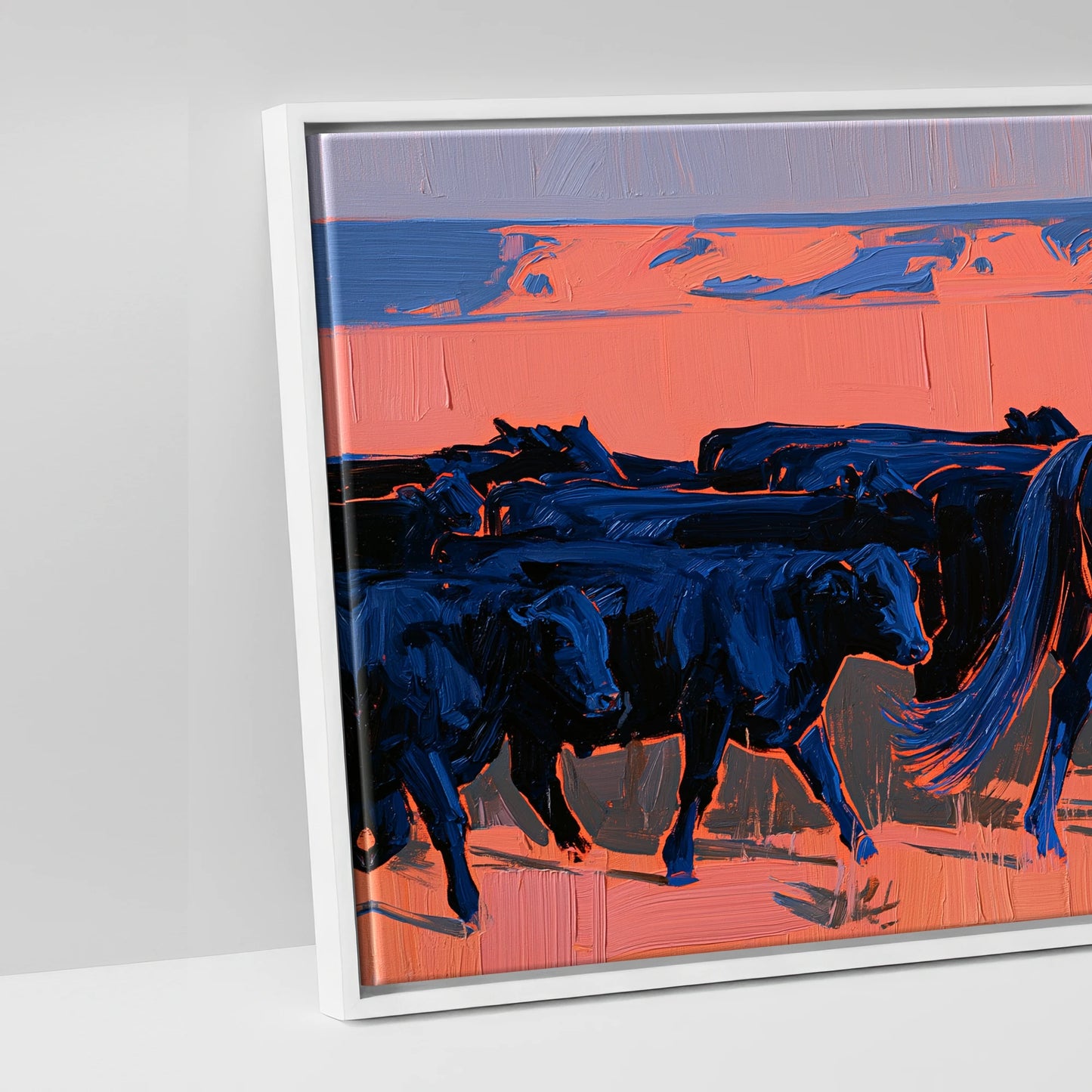 Desert Drover - artwork detail in a white float frame