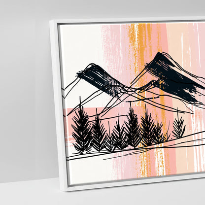 Abstract Appaloosa Landscape - artwork detail in a white float frame