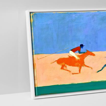 Colours of the Chukka - artwork detail in a white float frame