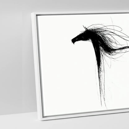 Crimson Streak Equines - artwork detail in a white float frame