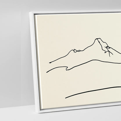 Minimalist Equine Horizon - artwork detail in a white float frame
