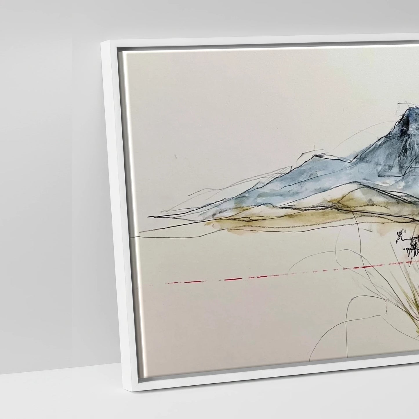 Wild Horizon Sketch - artwork detail in a white float frame