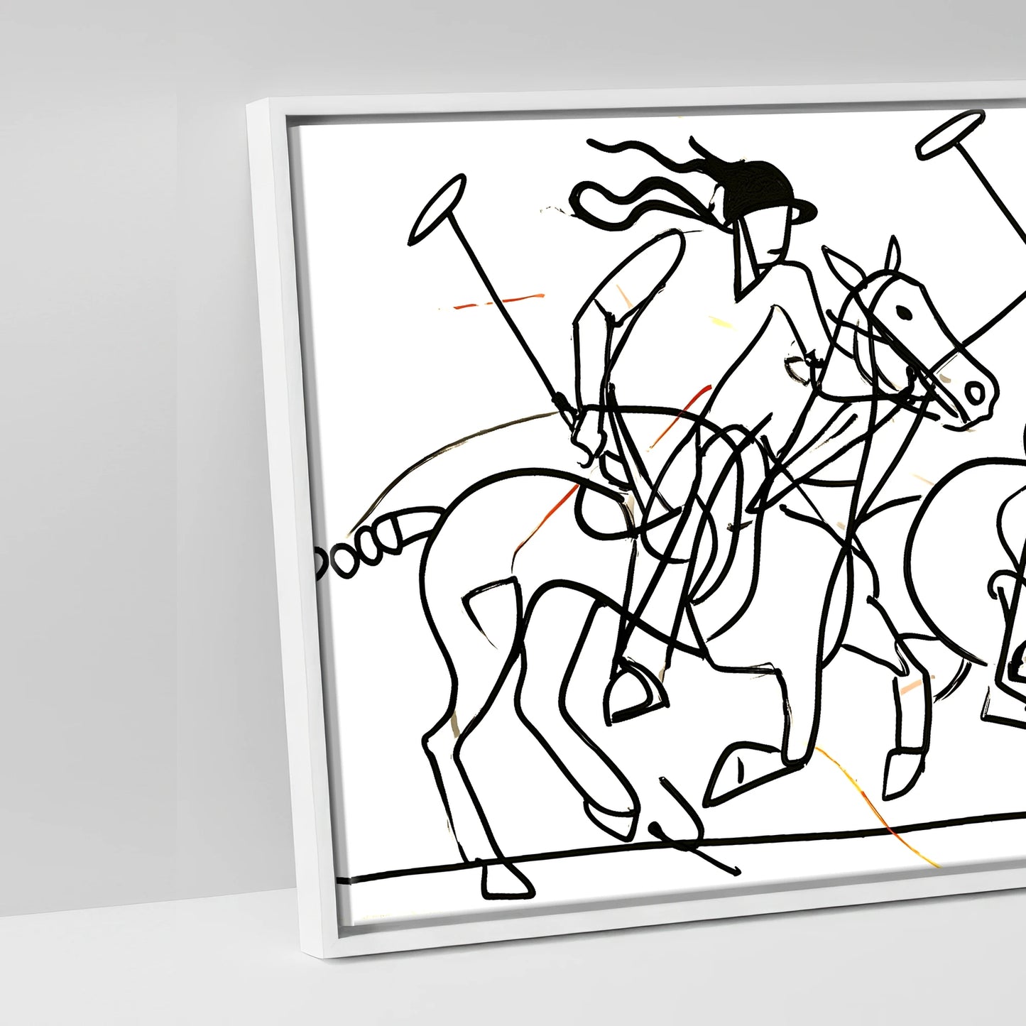 The Line of Play - artwork detail in a white float frame