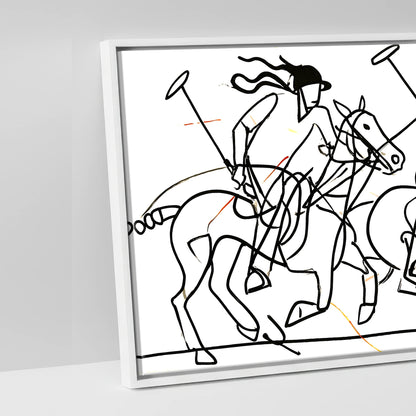 The Line of Play - artwork detail in a white float frame