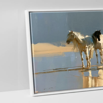 Coastal Reflections - artwork detail in a white float frame